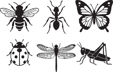 Insect Set Vector – Ant, Bee, Butterfly, Ladybug & More