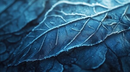 Close-up frosty leaf texture