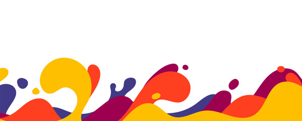 Colorful Splash Abstract Background with Modern Fluid Shapes on White