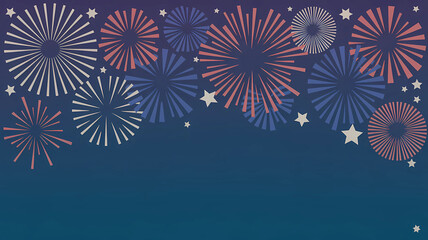 Fireworks background vector illustration for july fourth independence day celebration design graphic art
