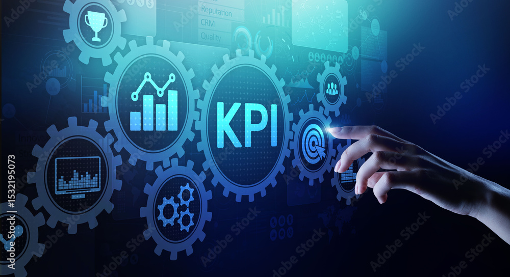 Poster kpi - key performance indicator. business and industrial analysis. internet and technology concept o