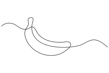 Continuous line drawing of banana Outline vector illustration
