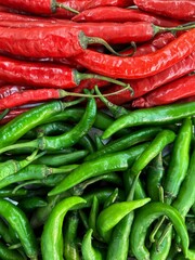 red and green chili peppers