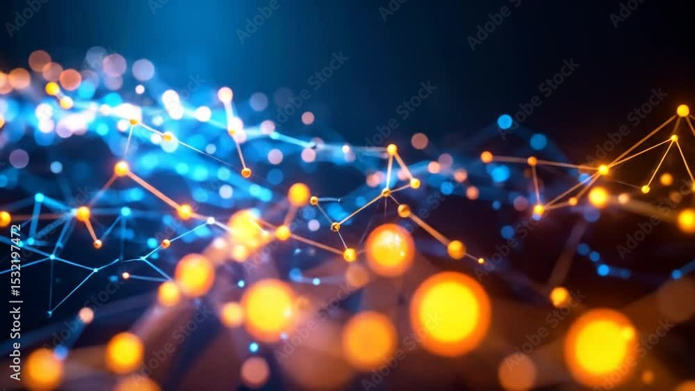 Poster abstract network design with glowing points