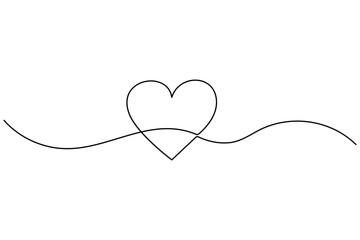 Heart icon hand drawn in continuous line art
