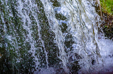 Artificial waterfall in the suburbs of Nizhny Tagil, Rush River, Staratel. Shooting at a short...