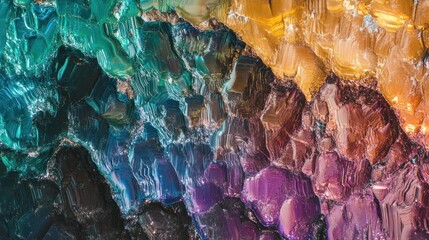 Abstract textured surface of vibrant colors