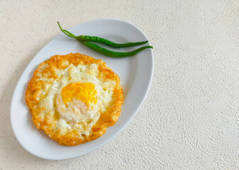 homemade fried egg or telur ceplok or telur mata sapi