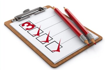 Checklist on clipboard with red checkmarks