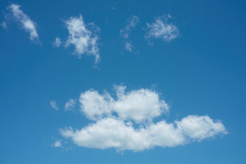 Sky Above with White Clouds on a Sunny Day