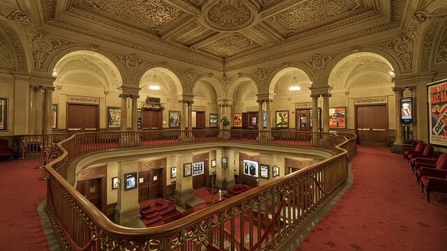 Elegant interior of a historic gallery showcasing art