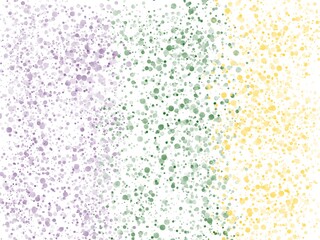 Pastel confetti background with soft shades of purple, green and yellow