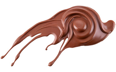smooth, chocolate liquid smear on a transparent background