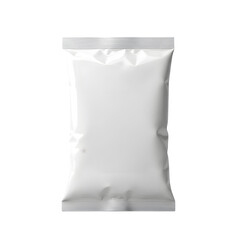 3D White Blank Chip Bag Mockup - Snack Food Packaging Template for Branding, Isolated on Transparent Background PNG