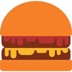cut burger no veggie flat illustration