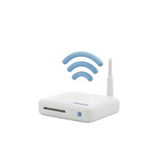 3D WiFi Router Icon - Wireless Internet & Network Connection Device Graphic, Isolated on Transparent Background PNG
