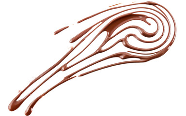smooth, chocolate liquid smear on a transparent background
