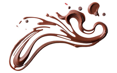 smooth, chocolate liquid smear on a transparent background