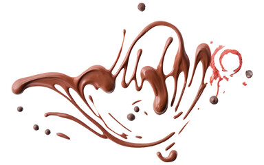 smooth, chocolate liquid smear on a transparent background