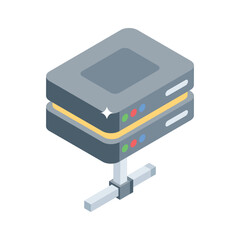 Discover an isometric icon showing shared server connectivity