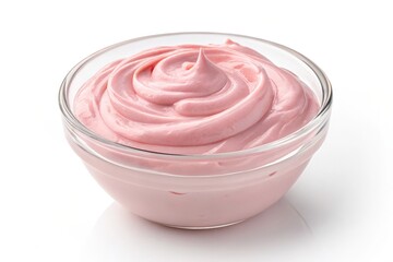 Delicious Pink Dessert Creamy Swirl in Glass Bowl Perfect for Food Blog Dessert Recipe Background