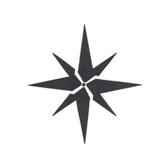 Obraz premium Flat Compass Icon with North Arrow, Minimal Adventure Symbol