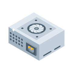 Fototapeta premium Discover this isometric style icon of supply unit power source