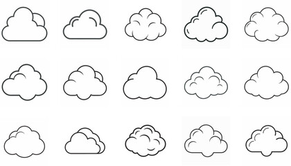 Simple Cloud Outline Icon - Minimalist Weather Symbol Vector