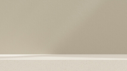 3D rendering of a minimal brown studio background with a product display stand, podium, and pedestal.