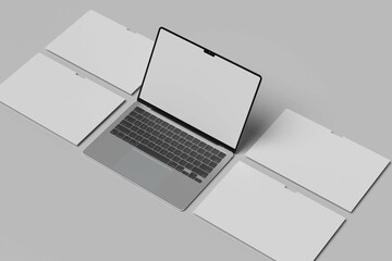 Laptop Screen Website Blank Mockup