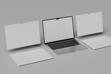 Laptop Screen Website Blank Mockup