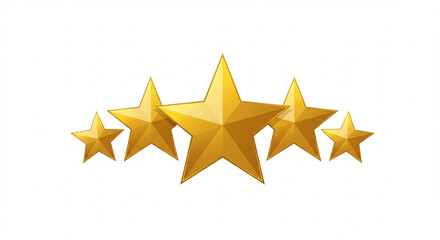 Obraz premium Five Golden Stars High-Quality Rating, Excellence, and Success Symbol