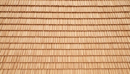 Woven brown bamboo mat texture forms a natural, striped wall or floor background design