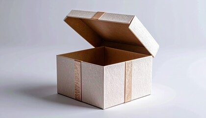 Elegant Open Gift Box with Textured Paper and Simple Design