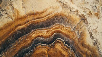 Obraz premium Aerial view of layered earth formations