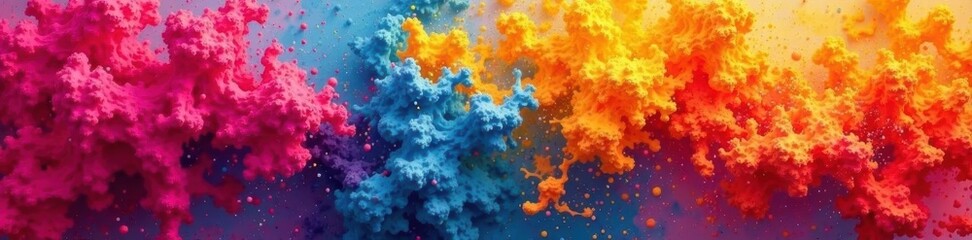 Bold, vibrant strokes of color with visible texture and granulation , intense, splatters