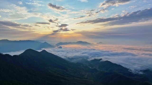 sunset over the mountains
