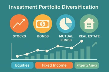 Investment portfolio diversification infographic – AI generated