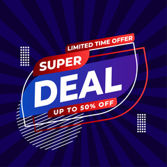 Fototapeta premium Abstract super sale promotion banner template