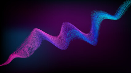 Wave line cyan, blue, and pink gradient design minimalist style