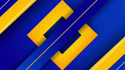 Geometric abstract blue and yellow background design
