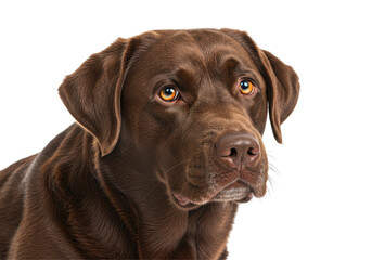 Fototapeta premium Isolated Chocolate Labrador Dog Breed Portrait Canine
