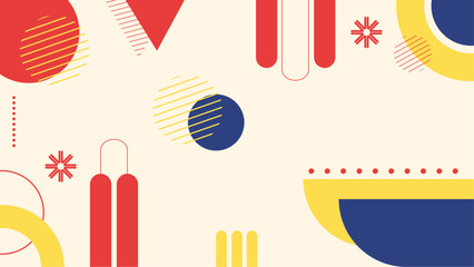 Modern geometric shape abstract with cream color background