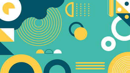 Modern geometric shape abstract with green background