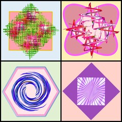 vector illustration of a set of abstract symbols