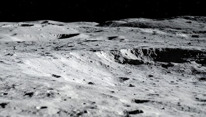 Lunar landscape, gray and rocky