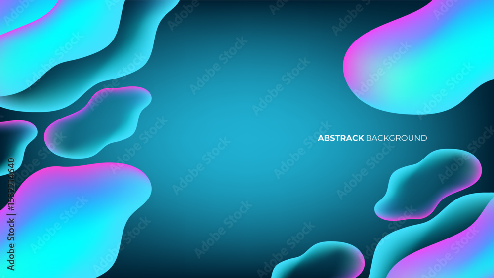 Poster liquid 3d style vector gradient background