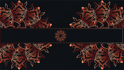 Luxury ornamental mandala design background in red and black color vector