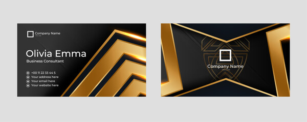 Creative Golden Business Card Template Design