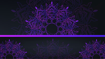 Luxury ornamental mandala design background in purple and black color vector